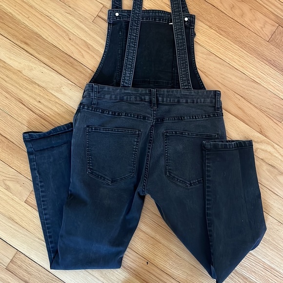 Free people black denim overalls - Picture 3 of 4
